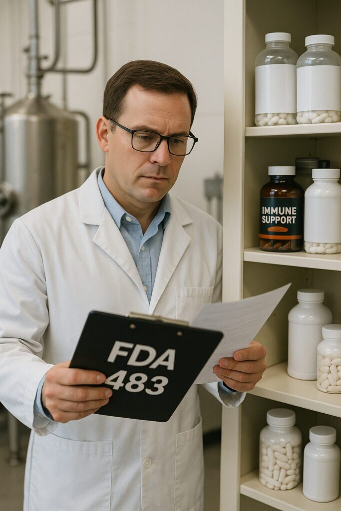 FDA Observations for Dietary Supplement manufacturers