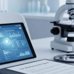 QMSR inspection program SOP sample documentation with digital QMS dashboard and medical equipment.