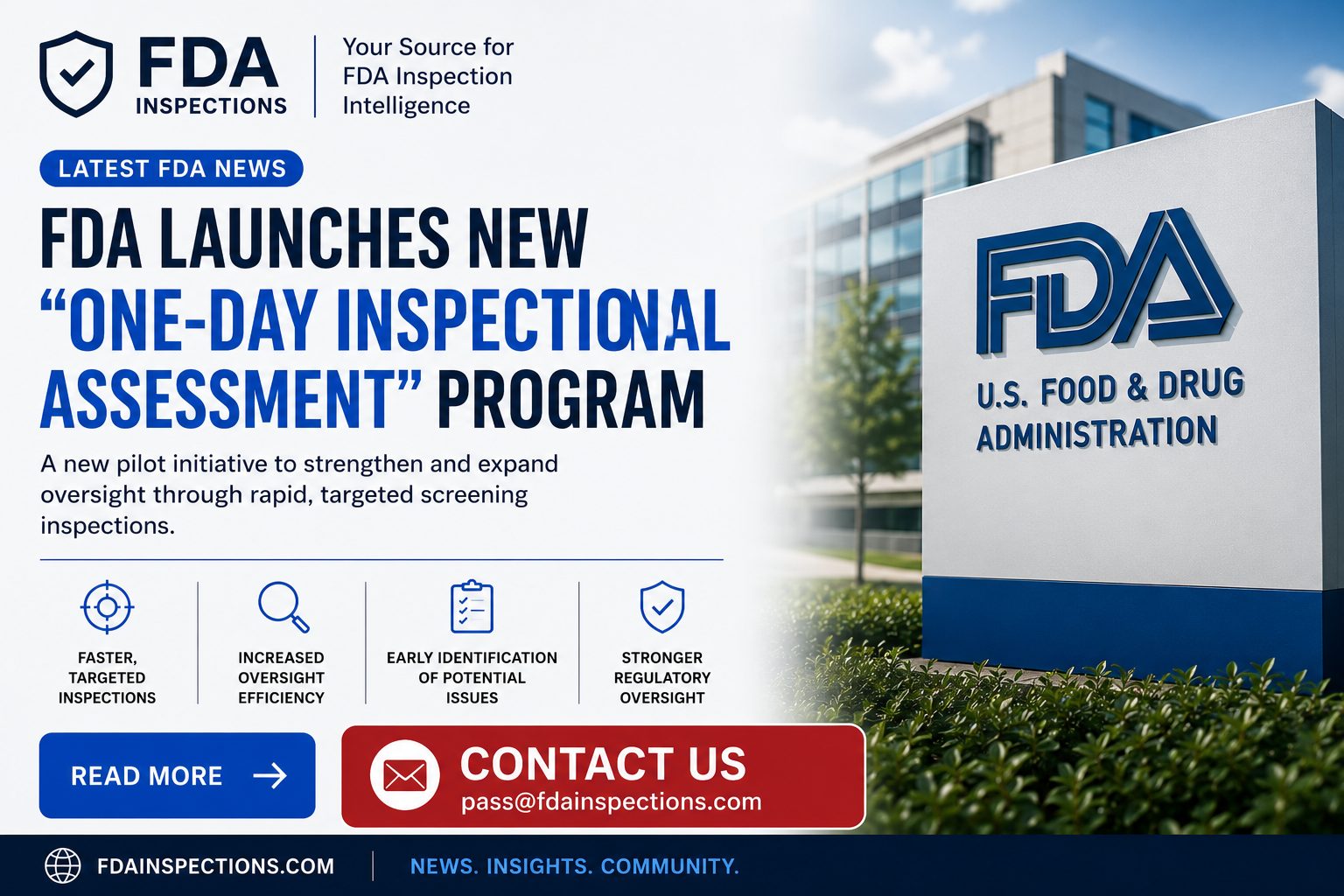 FDA Launches New “One-Day Inspectional Assessment” Program
